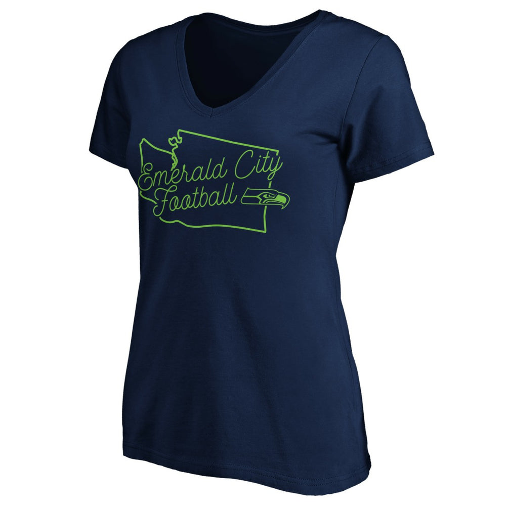 Women's Script V-Neck T-Shirt - Seattle Seahawks