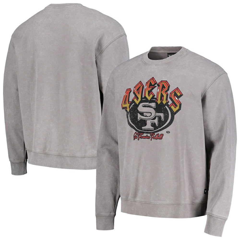 The Wild Collective Unisex Distressed Pullover Sweatshirt - San Francisco 49ers