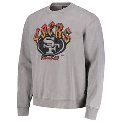 The Wild Collective Unisex Distressed Pullover Sweatshirt - San Francisco 49ers