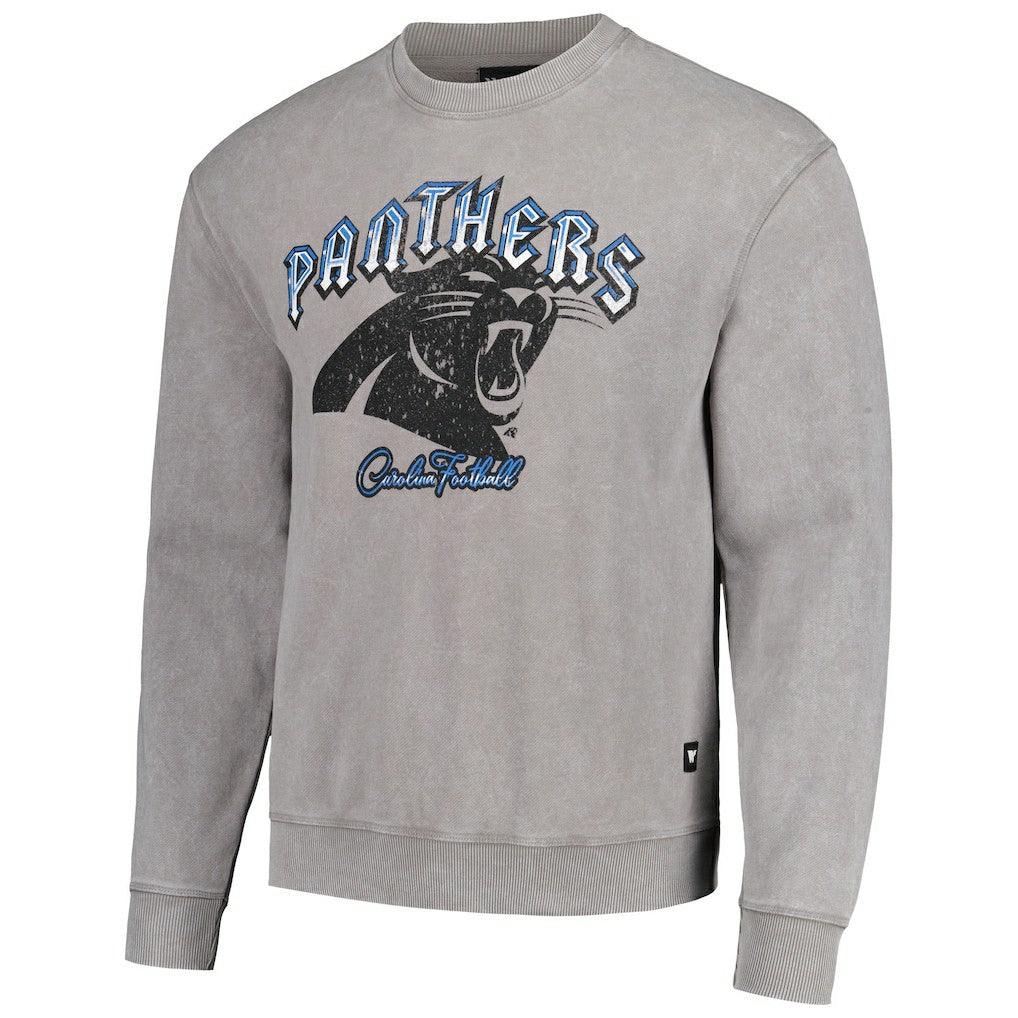 The Wild Collective Unisex Distressed Pullover Sweatshirt - Carolina Panthers