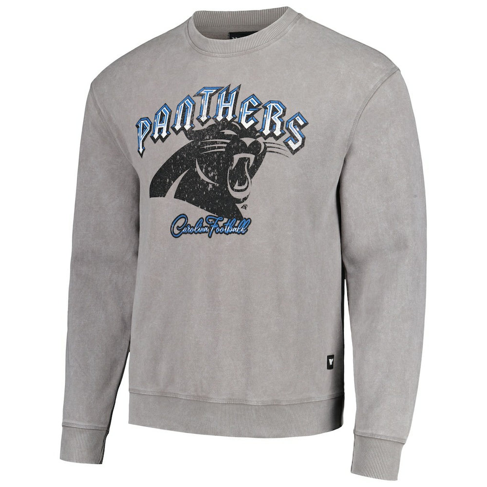 The Wild Collective Unisex Distressed Pullover Sweatshirt - Carolina Panthers