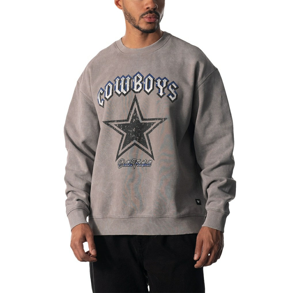 The Wild Collective Unisex Distressed Pullover Sweatshirt - Dallas Cowboys