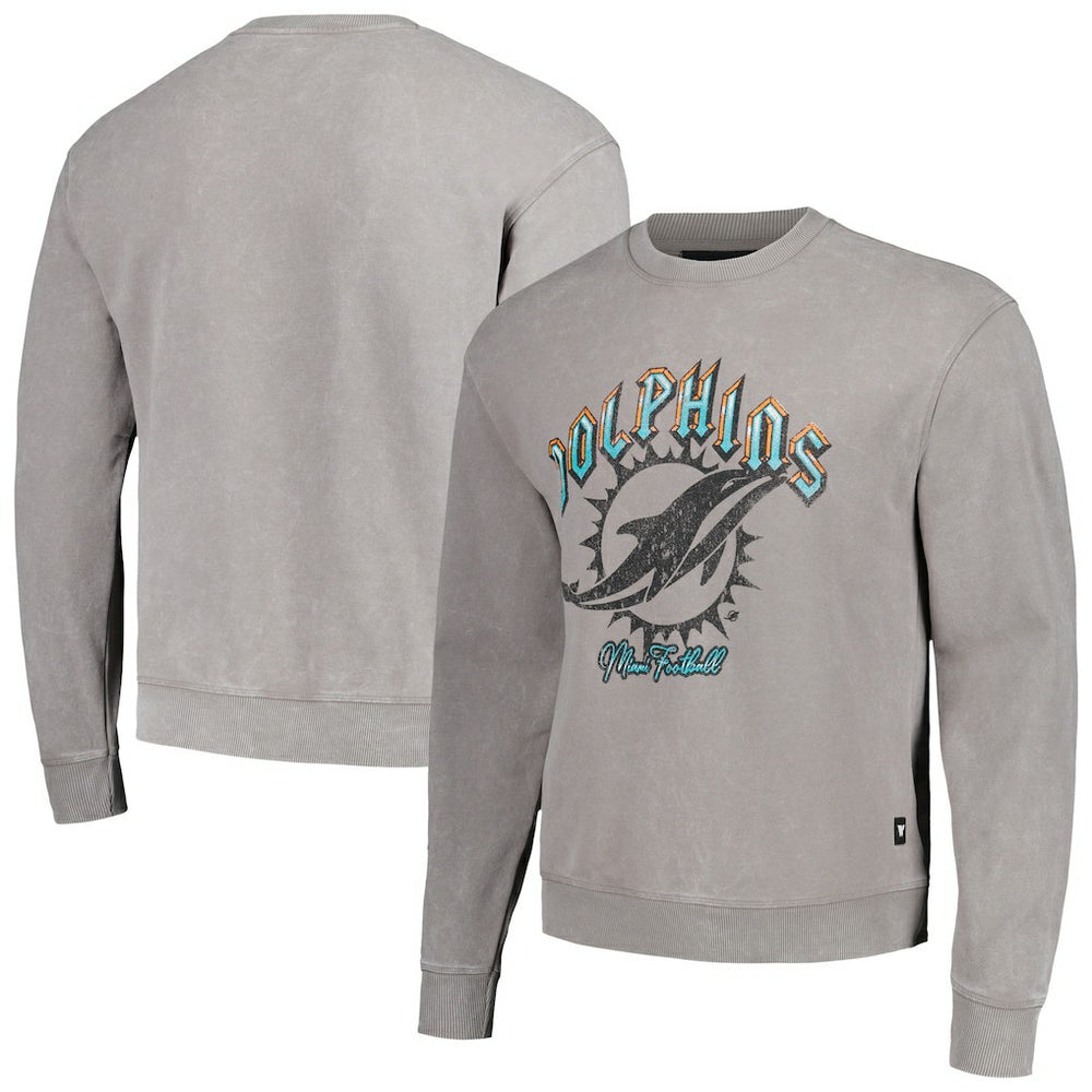 The Wild Collective Unisex Distressed Pullover Sweatshirt - Miami Dolphins