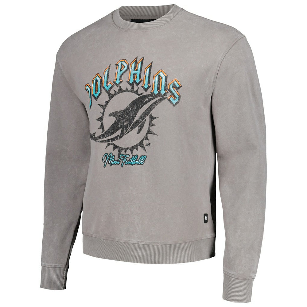 The Wild Collective Unisex Distressed Pullover Sweatshirt - Miami Dolphins