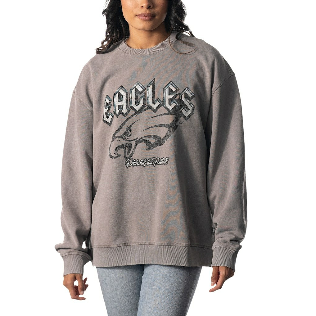 The Wild Collective Unisex Distressed Pullover Sweatshirt - Philadelphia Eagles