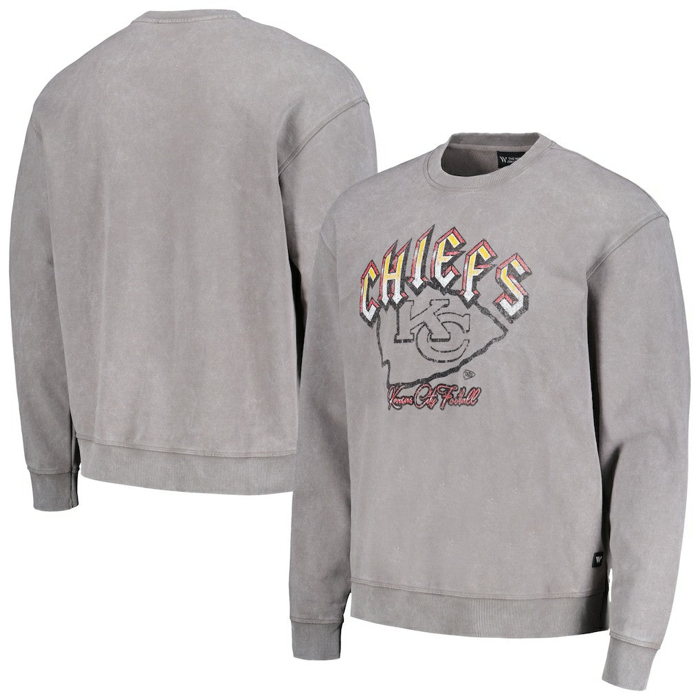 The Wild Collective Unisex Distressed Pullover Sweatshirt - Kansas City Chiefs