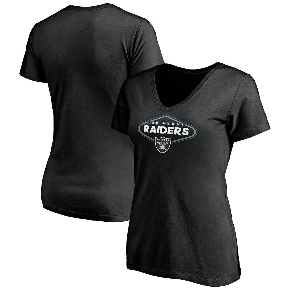 Women's Hometown Collection 1st Down V-Neck T-Shirt - Las Vegas Raiders