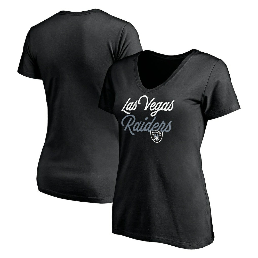 Women's Long Stride V-Neck T-Shirt - Las Vegas Raiders