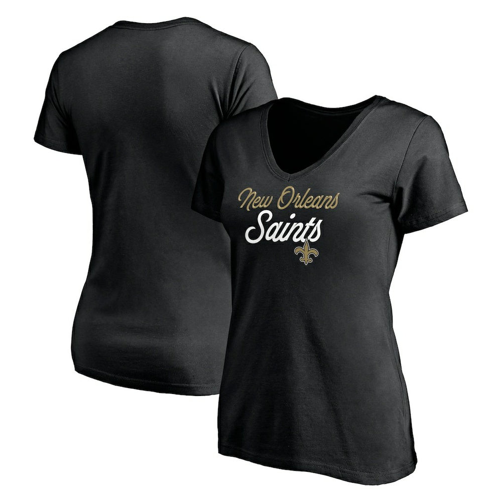 Women's Long Stride V-Neck T-Shirt - New Orleans Saints