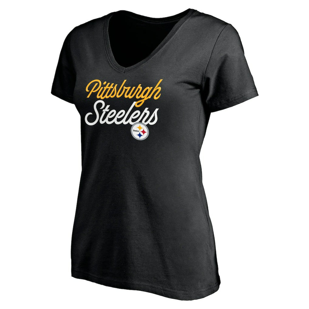 Women's Long Stride V-Neck T-Shirt - Pittsburgh Steelers