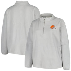 Profile Women's Plus Size Sherpa Quarter-Zip Jacket - Cleveland Browns