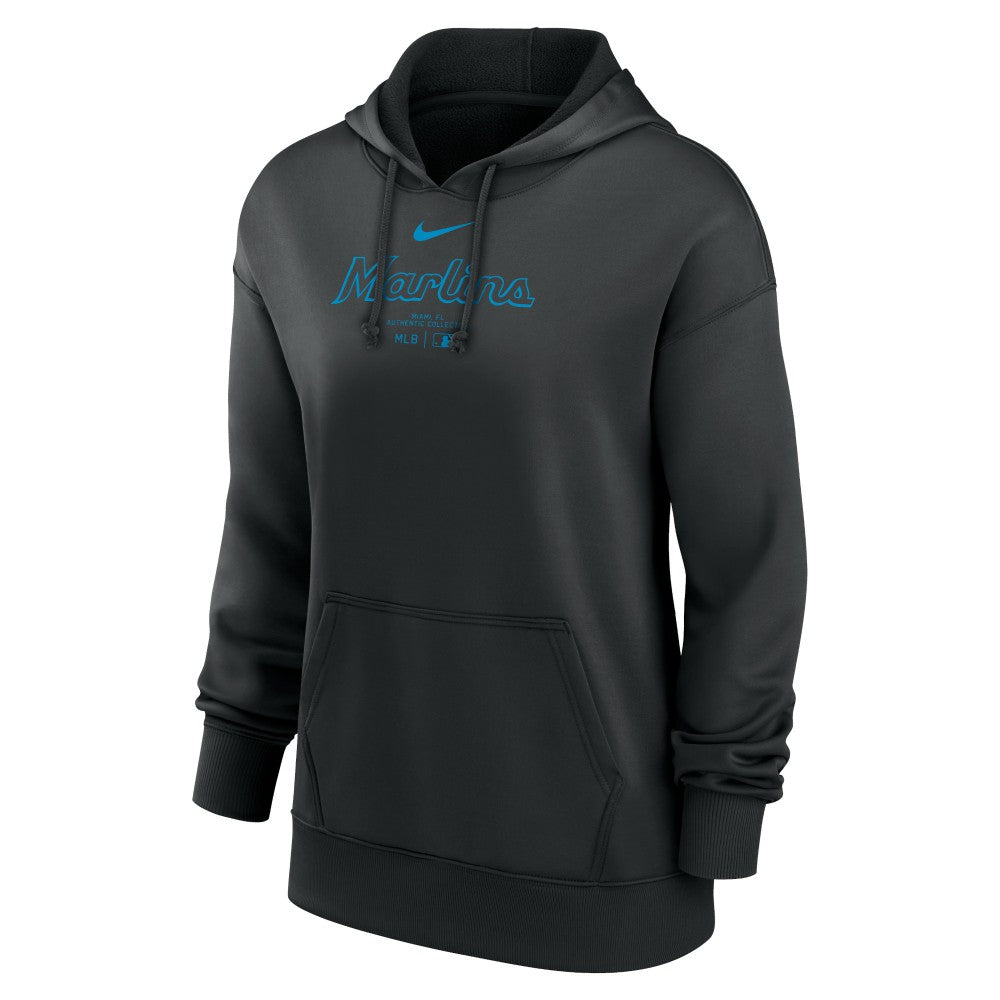 MLB Miami Marlins Nike Women's Authentic Collection Performance Pullover Hoodie