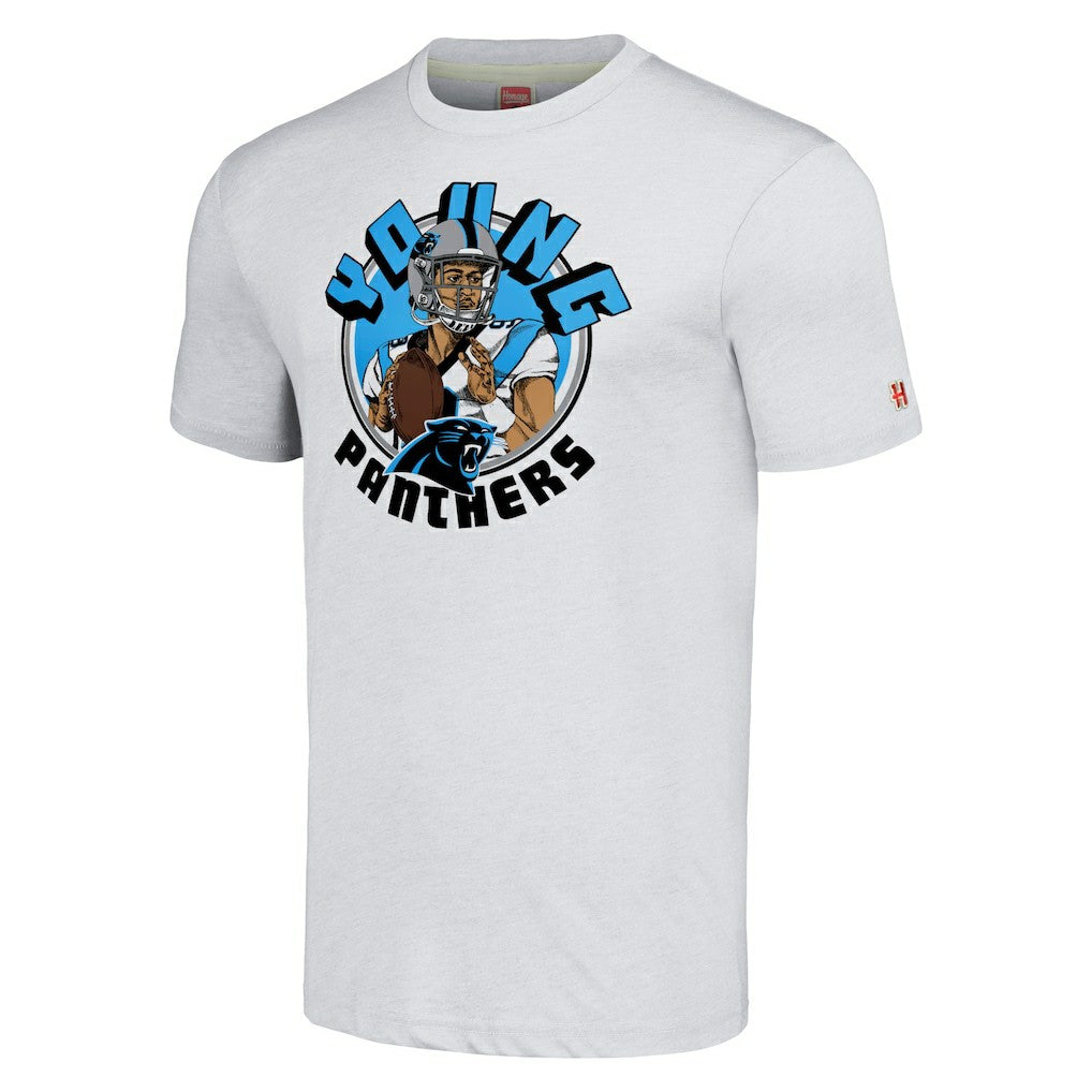 Bryce Young  Homage Unisex Caricature Player Tri-Blend T-Shirt - Carolina Panthers