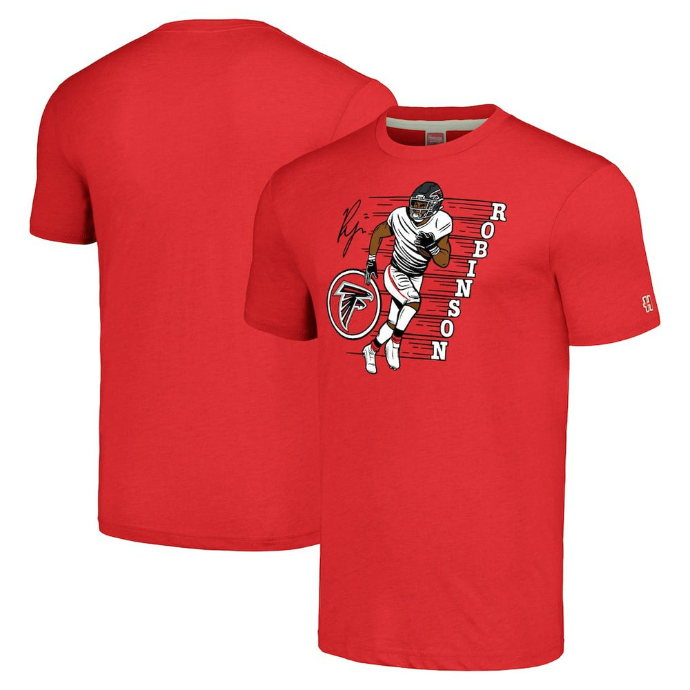 Bijan Robinson  Homage Unisex Caricature Player Tri-Blend T-Shirt - Atlanta Falcons