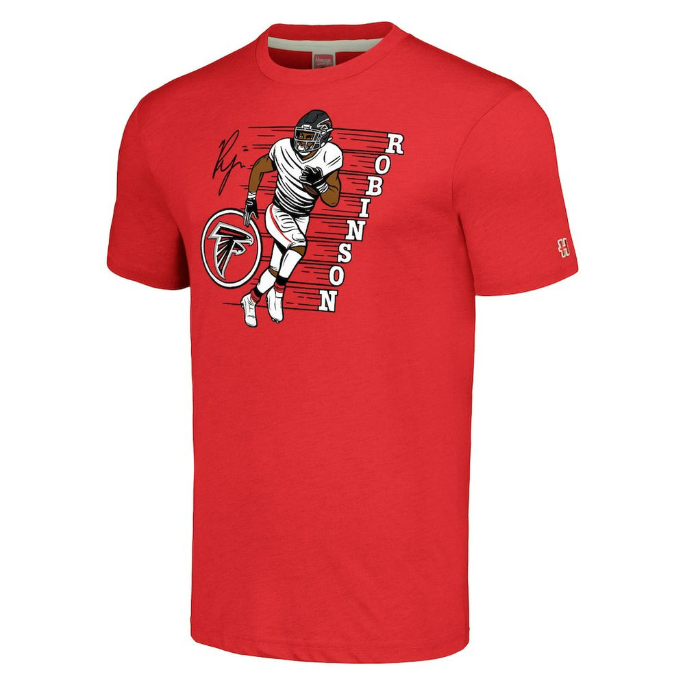 Bijan Robinson  Homage Unisex Caricature Player Tri-Blend T-Shirt - Atlanta Falcons
