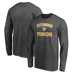 NHL Charcoal Pittsburgh Penguins Victory Arch Long Sleeve T-Shirt