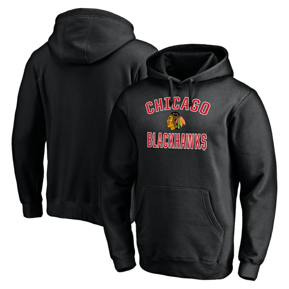 NHL Black Chicago Blackhawks Victory Arch Pullover Hoodie