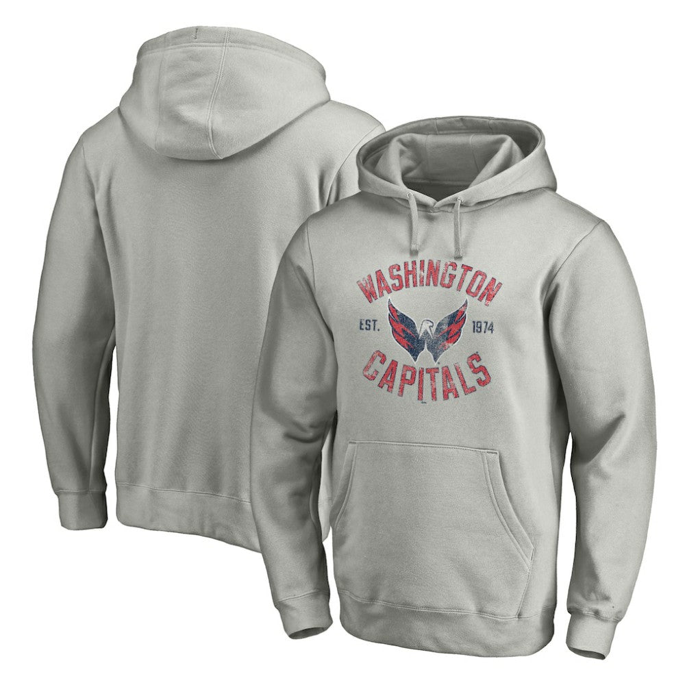 NHL Heather Gray Washington Capitals Heritage Pullover Hoodie