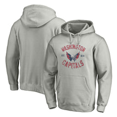 NHL Heather Gray Washington Capitals Heritage Pullover Hoodie