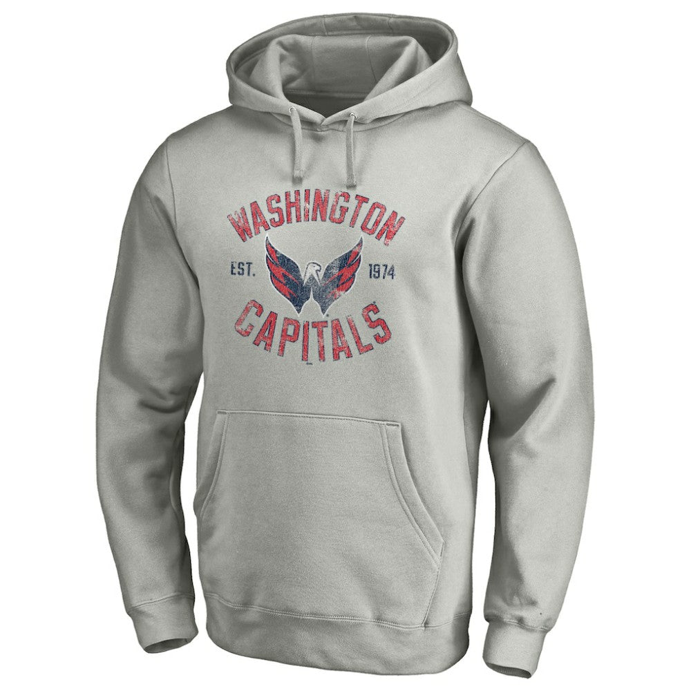 NHL Heather Gray Washington Capitals Heritage Pullover Hoodie