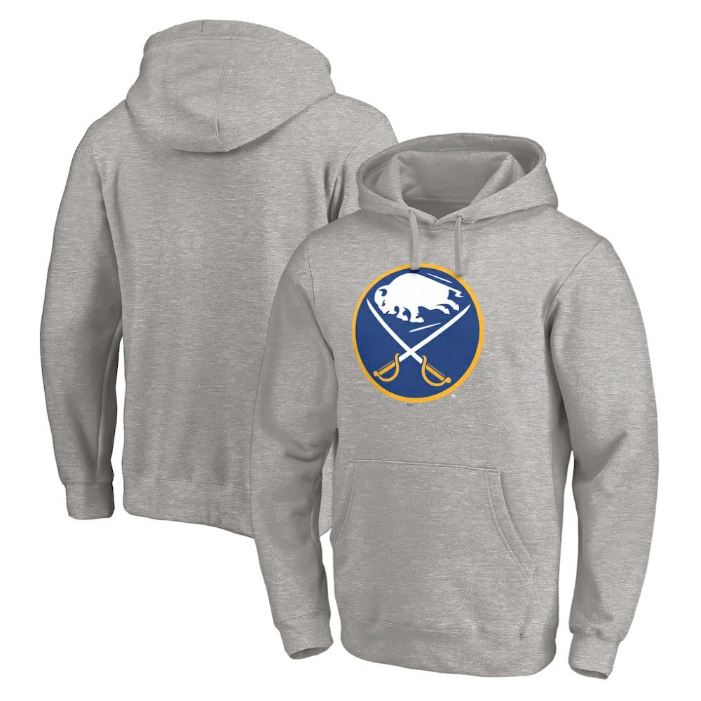 NHL Gray Buffalo Sabres Primary Logo Pullover Hoodie