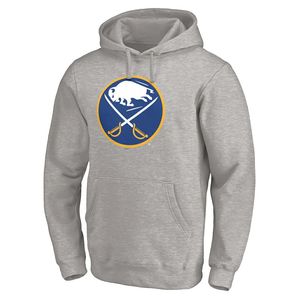 NHL Gray Buffalo Sabres Primary Logo Pullover Hoodie
