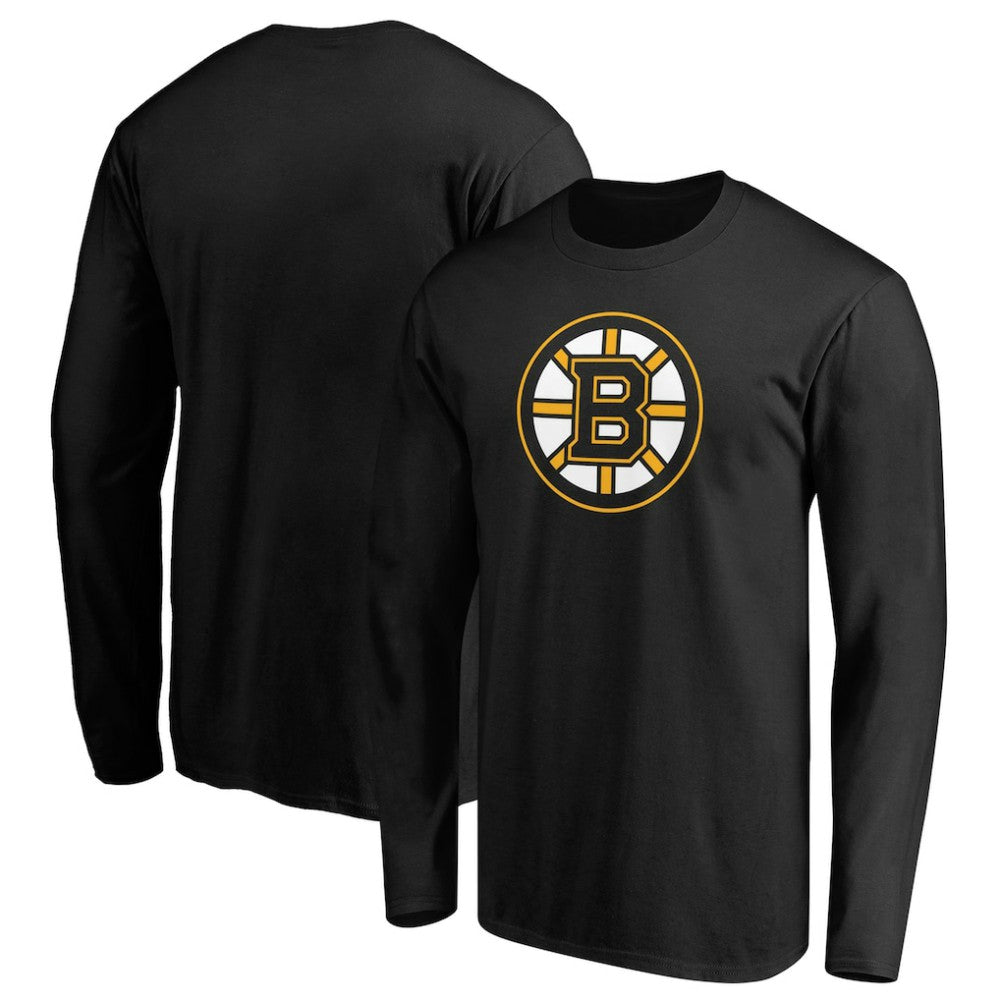 NHL Black Boston Bruins Primary Logo Long Sleeve T-Shirt