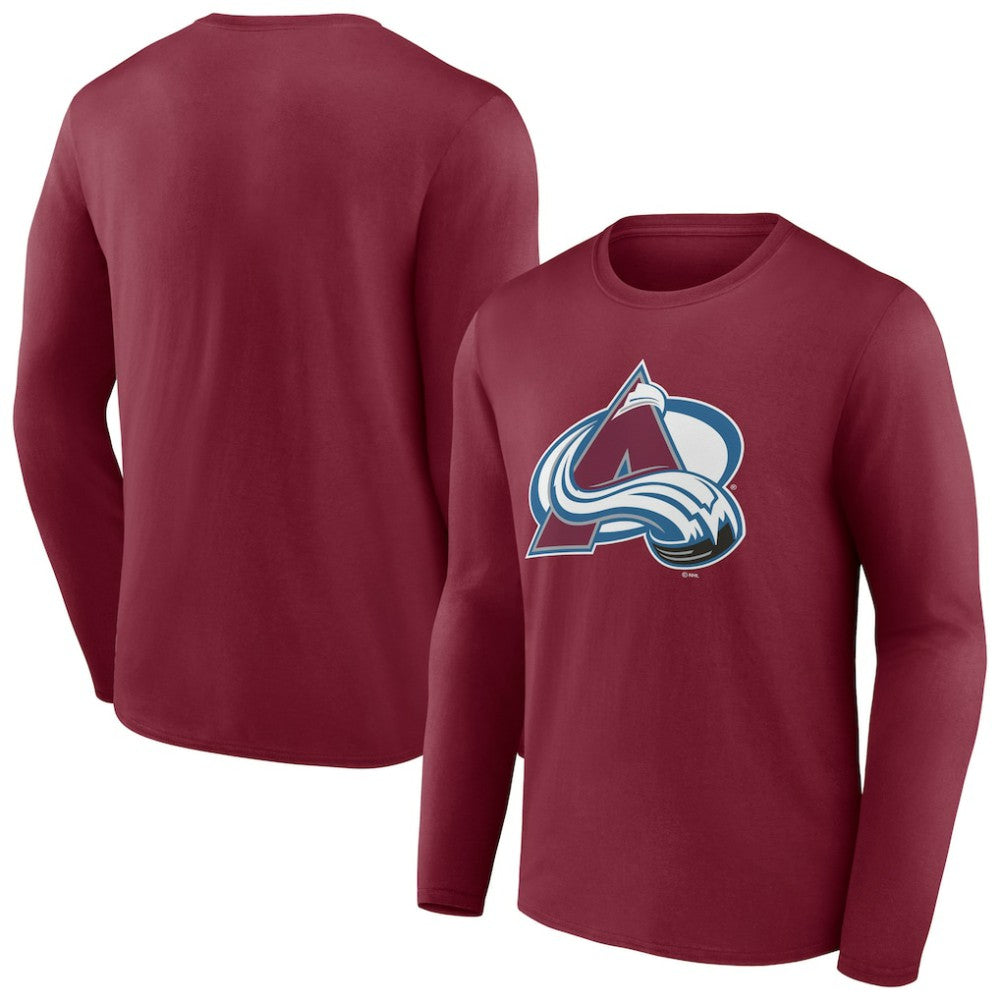 NHL Burgundy Colorado Avalanche Primary Logo Long Sleeve T-Shirt