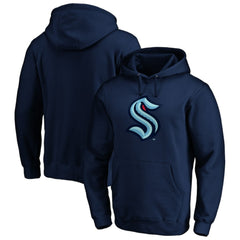 NHL Deep Sea Blue Seattle Kraken Primary Logo Pullover Hoodie