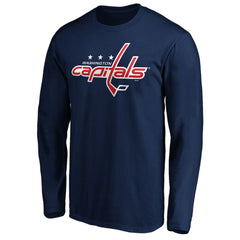 NHL Navy Washington Capitals Primary Logo Long Sleeve T-Shirt