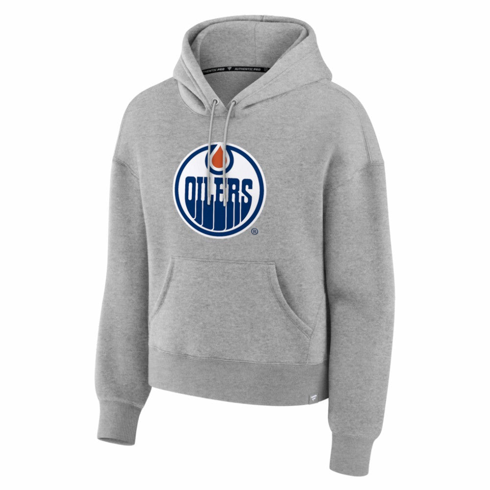 NHL Heather Gray Edmonton Oilers Fanatics Women's Essential Hoodie