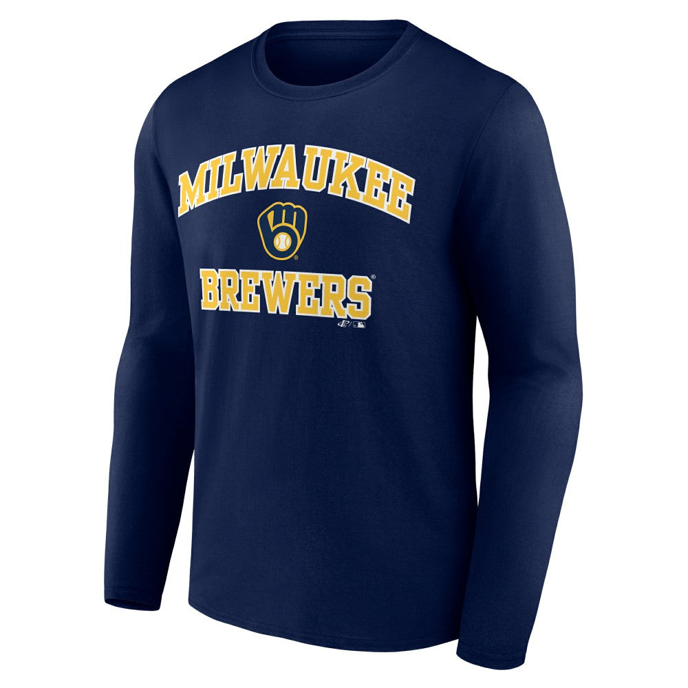MLB Milwaukee Brewers Logo Athletic Heart & Soul Long Sleeve T-Shirt