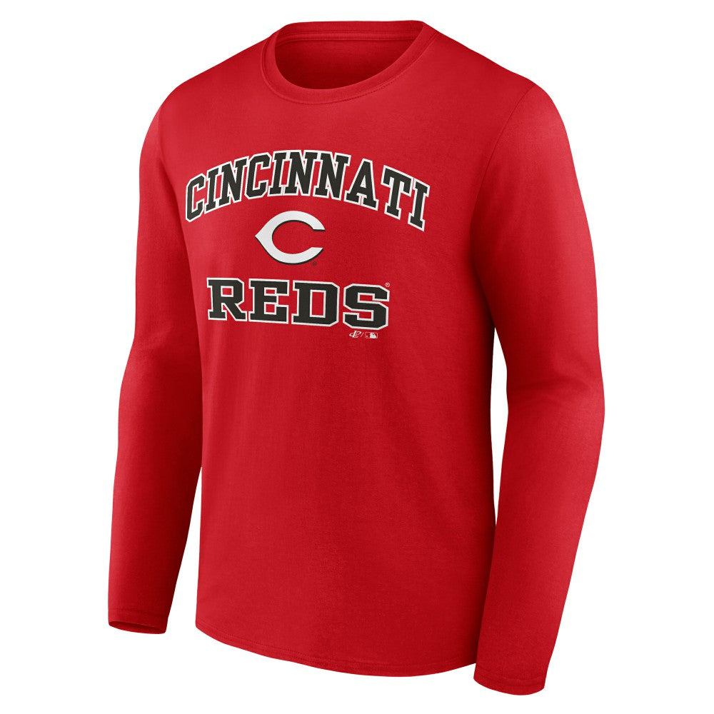 MLB Cincinnati Reds Logo Athletic Heart & Soul Long Sleeve T-Shirt