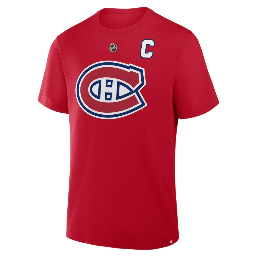 NHL Red Nick Suzuki Montreal Canadiens Fanatics Authentic Stack Name & Number T-Shirt