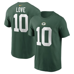 Jordan Love  Player Name & Number T-Shirt - Green Bay Packers