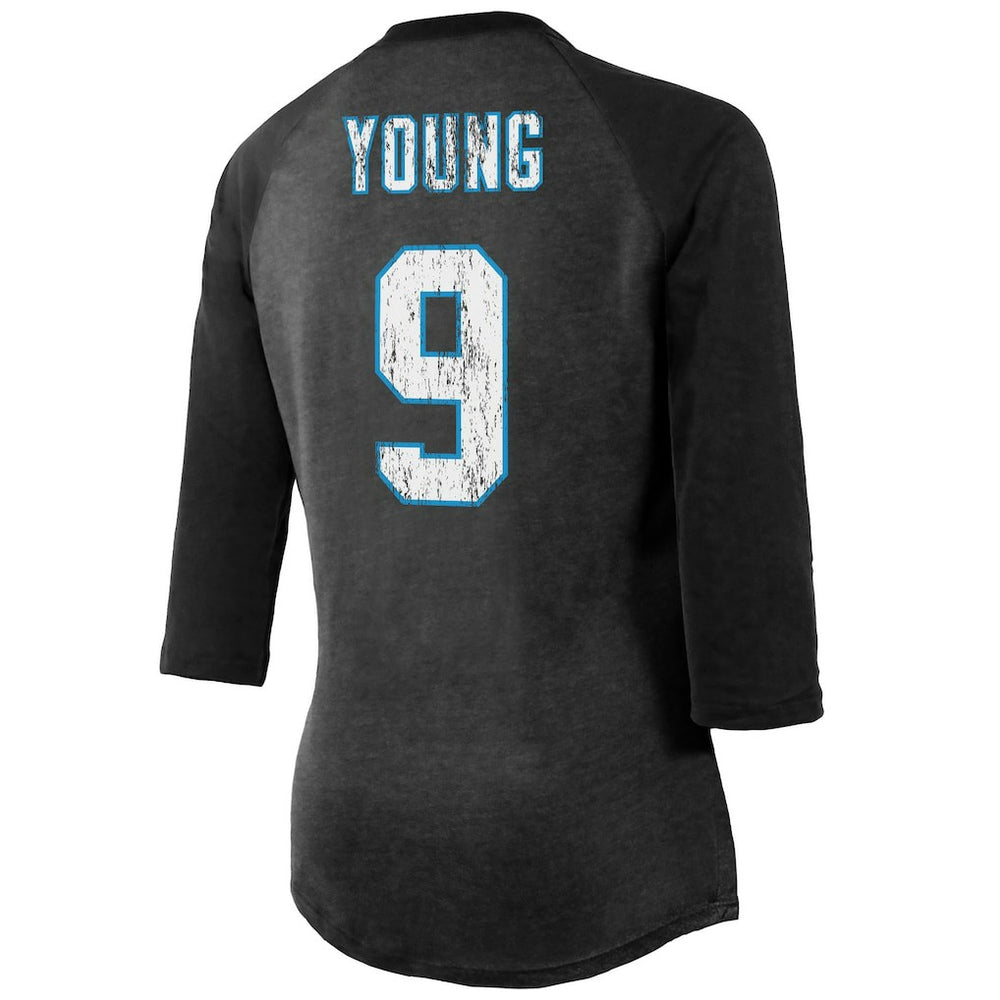 Bryce Young  Majestic Threads Women's Player Name & Number Tri-Blend 3/4-Sleeve Fitted T-Shirt - Carolina Panthers