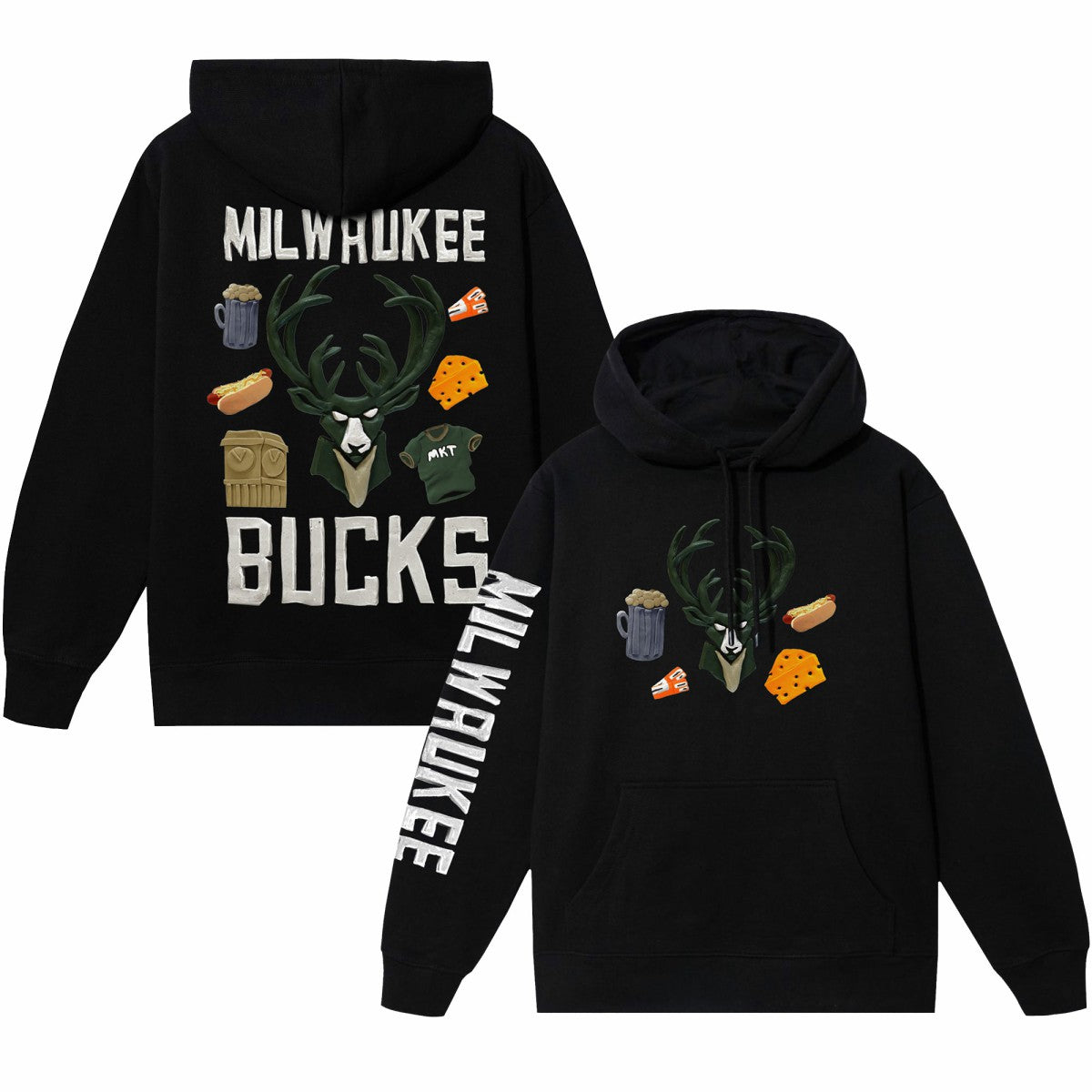NBA Milwaukee Bucks NBA x MARKET Unisex Claymation Pullover Hoodie