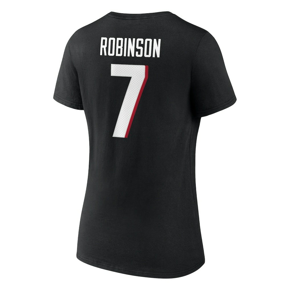 Bijan Robinson  Women's Icon Name & Number V-Neck T-Shirt - Atlanta Falcons