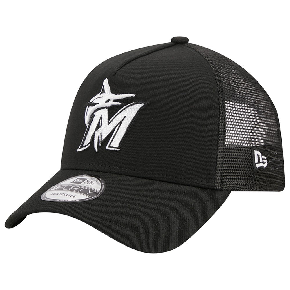 MLB Miami Marlins New Era A-Frame 9FORTY Trucker Adjustable Hat