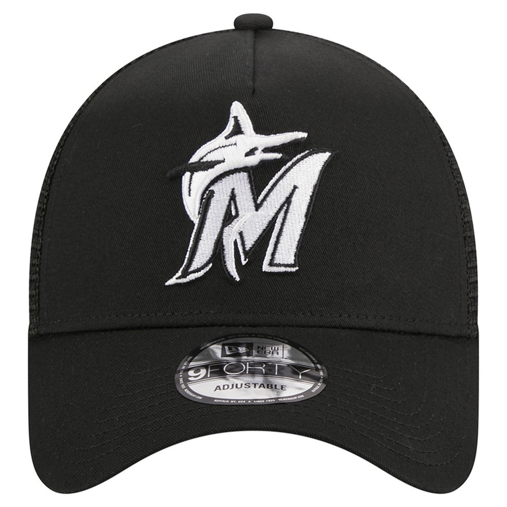 MLB Miami Marlins New Era A-Frame 9FORTY Trucker Adjustable Hat