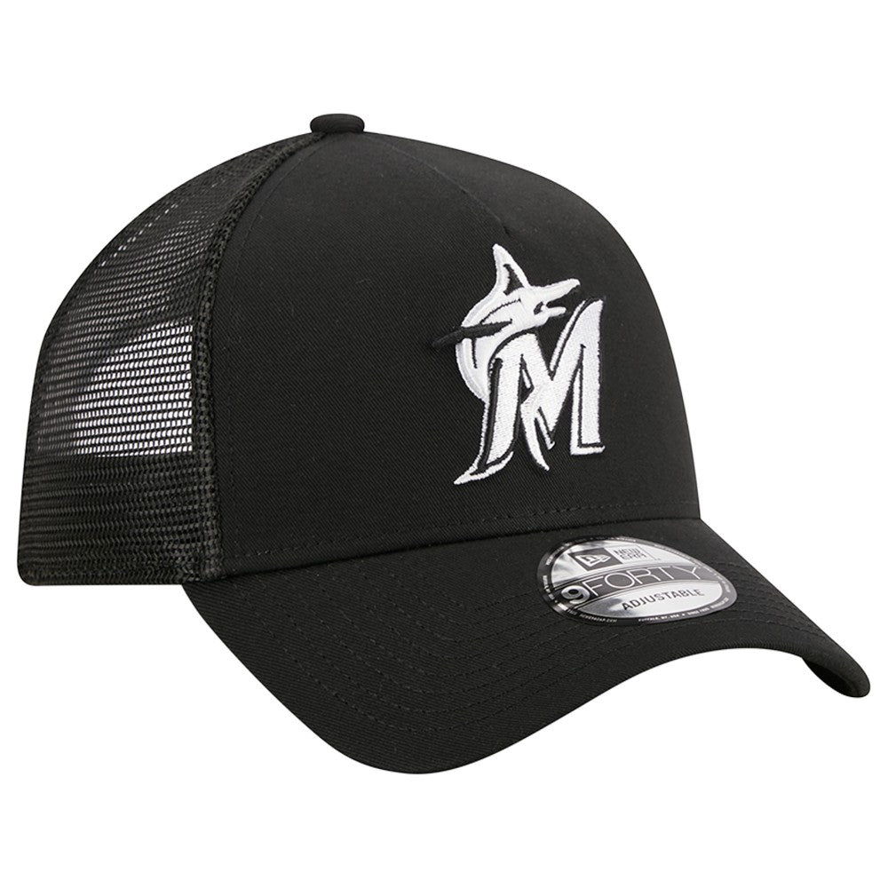 MLB Miami Marlins New Era A-Frame 9FORTY Trucker Adjustable Hat
