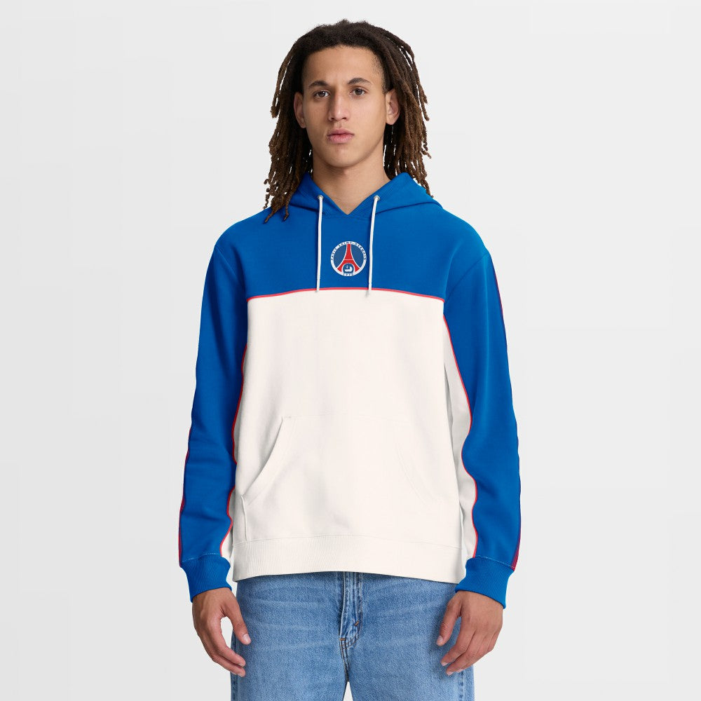Paris Saint-Germain Retro Overhead Tri-Blend Hoodie - Fanatics Royal/White