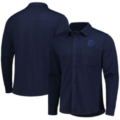 USMNT Antigua Streamer Diamond Button-Up Shacket -  Navy