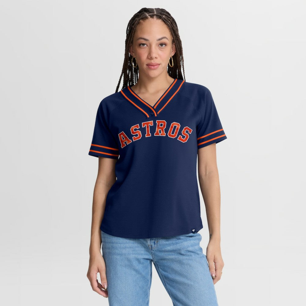 MLB Houston Astros Fanatics Women's Diva Race Ahead Raglan V-Neck T-Shirt
