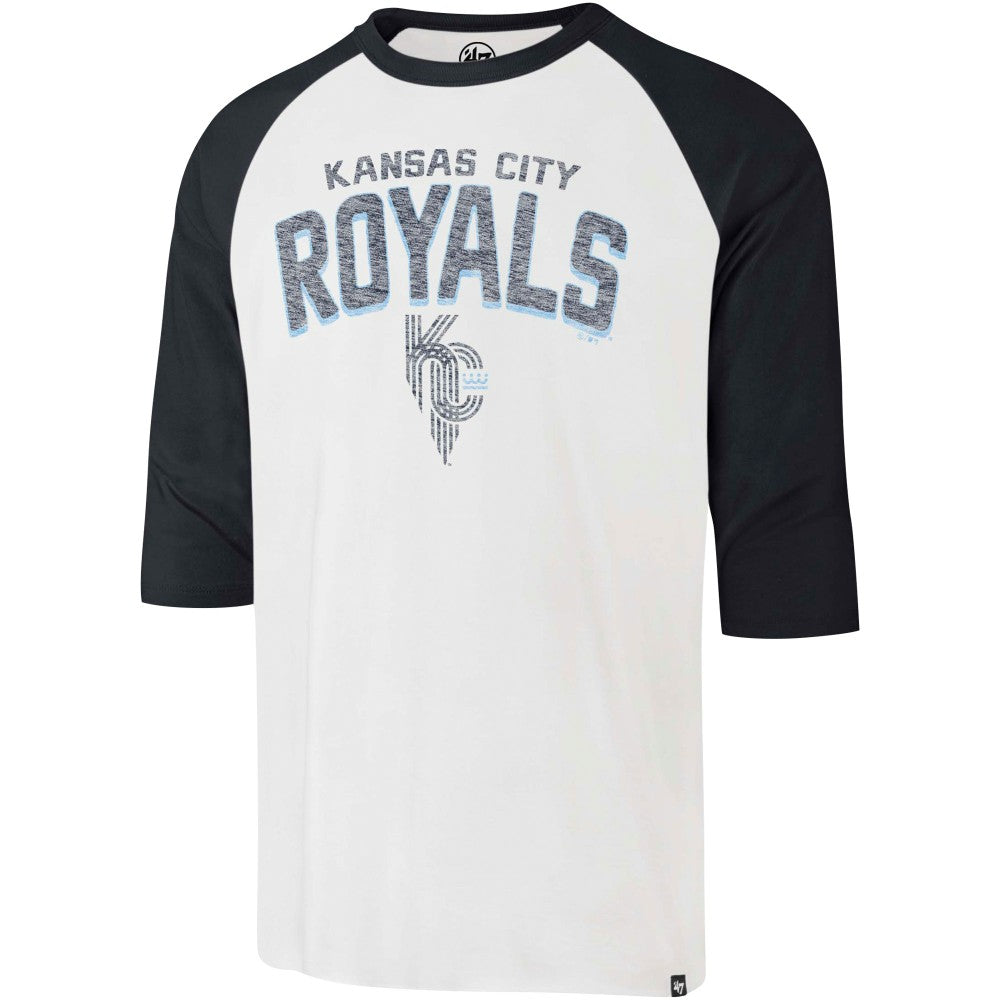 MLB Kansas City Royals '47 City Connect Crescent Franklin Raglan 3/4-Sleeve T-Shirt