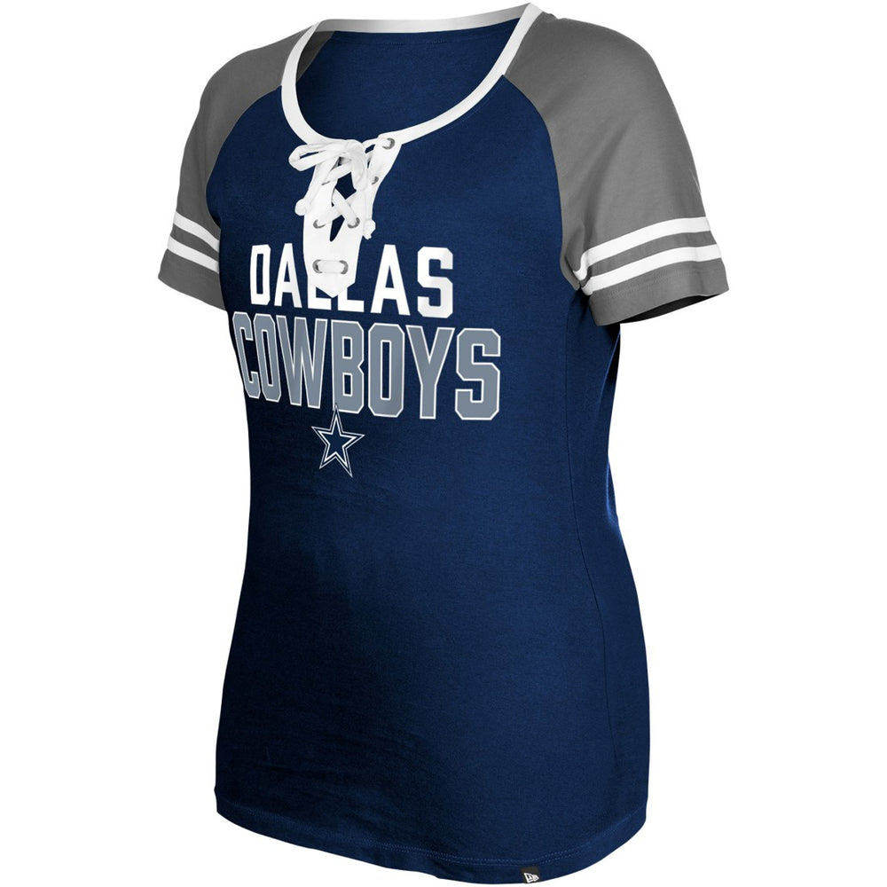 Women's Raglan Lace-Up T-Shirt - Dallas Cowboys