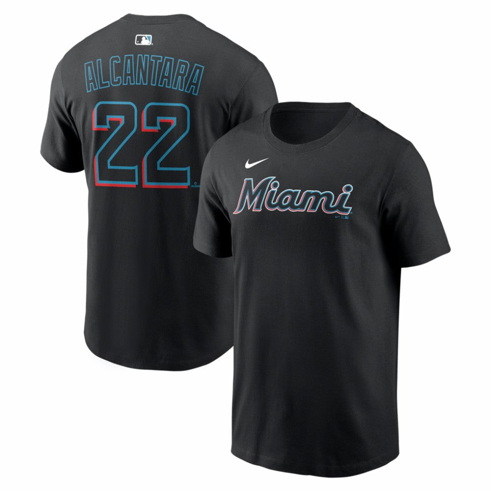MLB Sandy Alcantara Miami Marlins Nike Home Name & Number T-Shirt