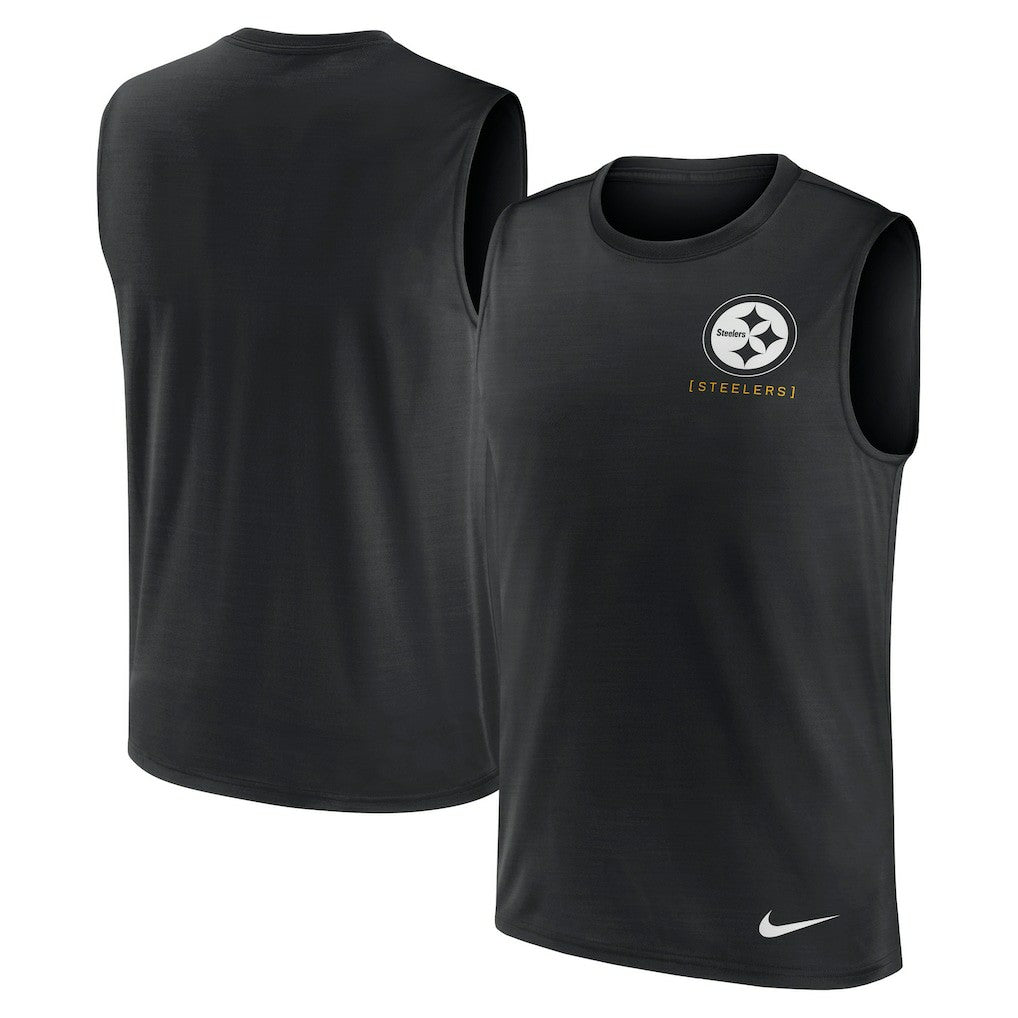 Large Logo Lightweight Dri-FIT Muscle Tank Top - Pittsburgh Steelers