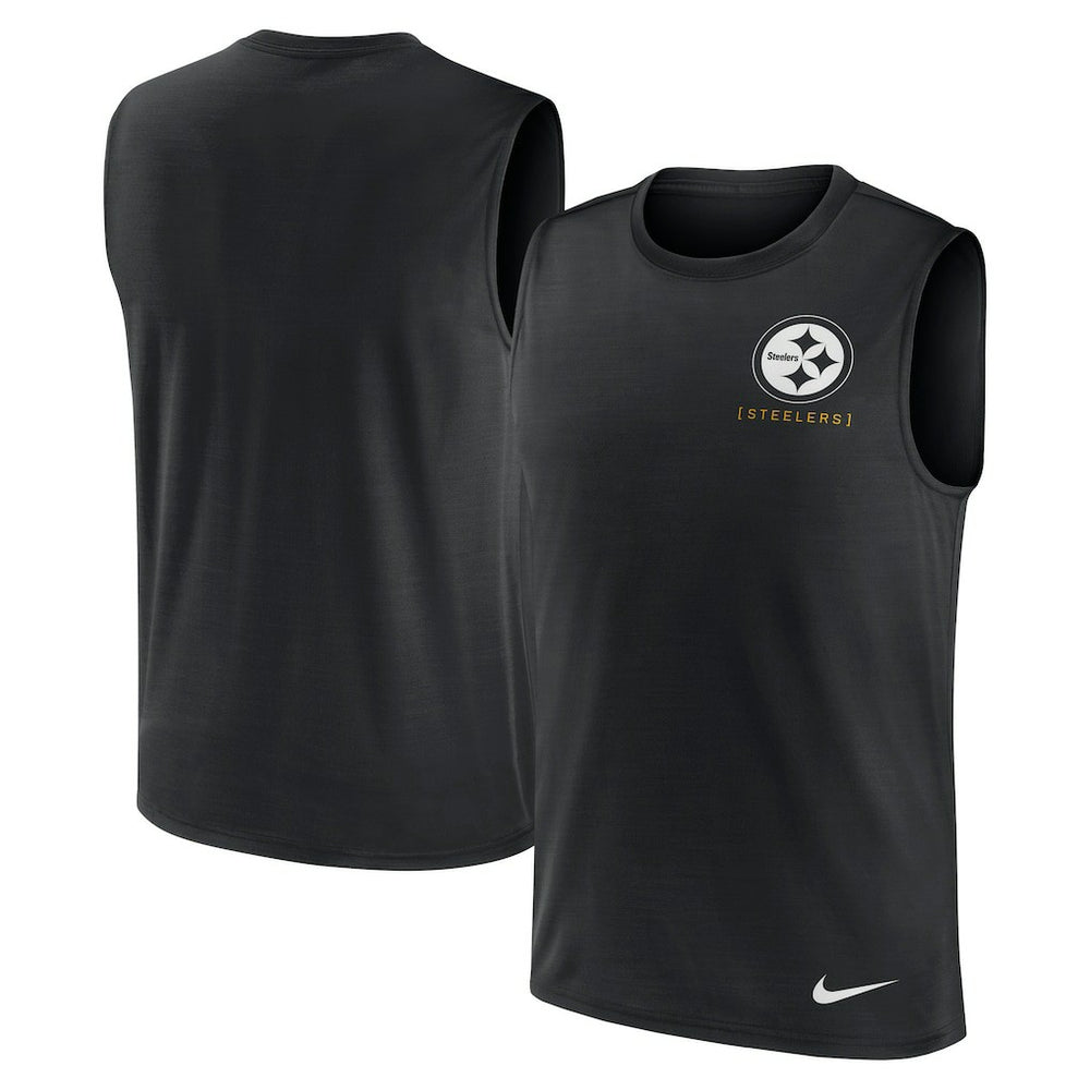Large Logo Lightweight Dri-FIT Muscle Tank Top - Pittsburgh Steelers