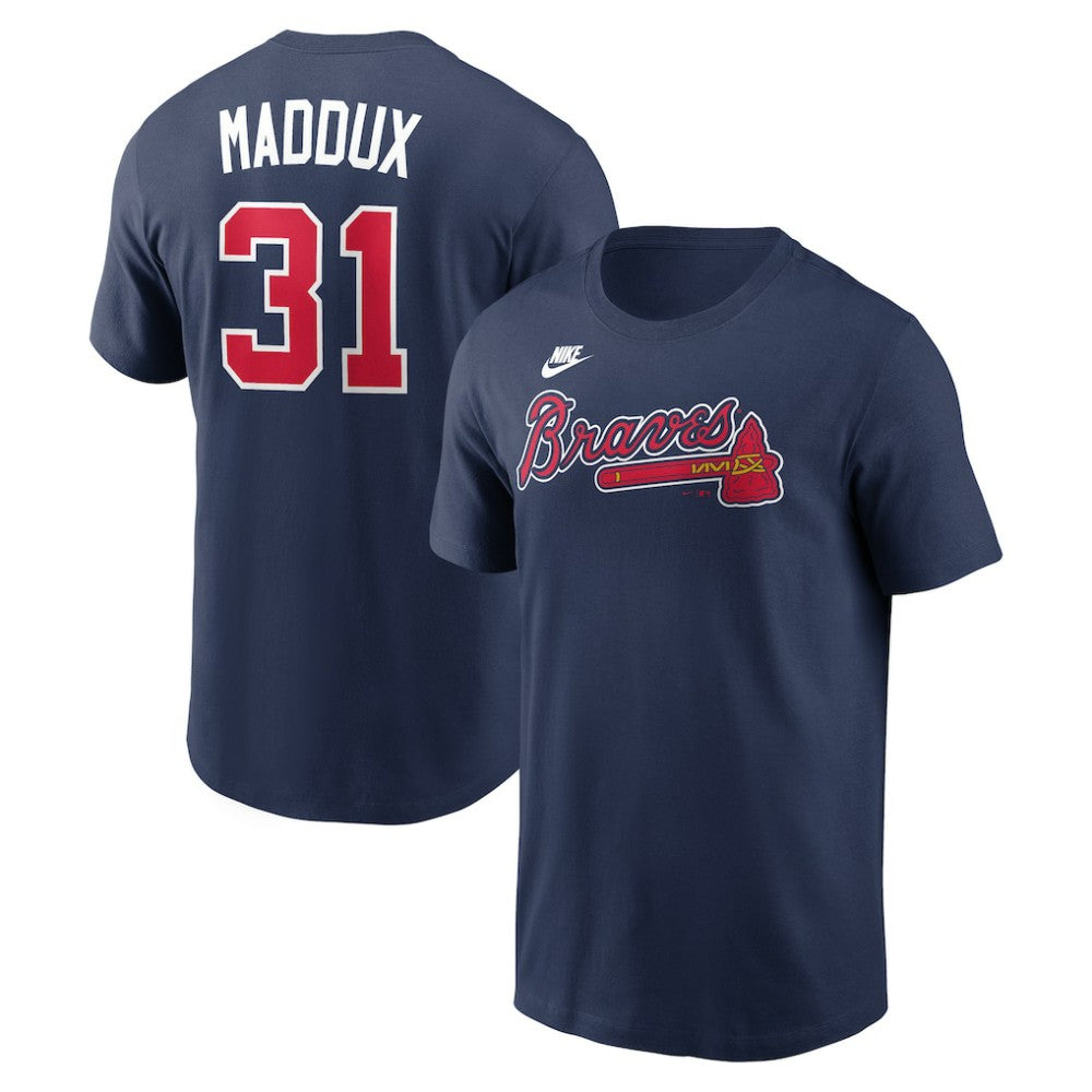 MLB Greg Maddux Atlanta Braves Nike Cooperstown Collection Name & Number T-Shirt